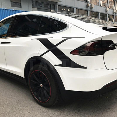 Decal Sticker for Tesla Model X, Carbon Fiber Style