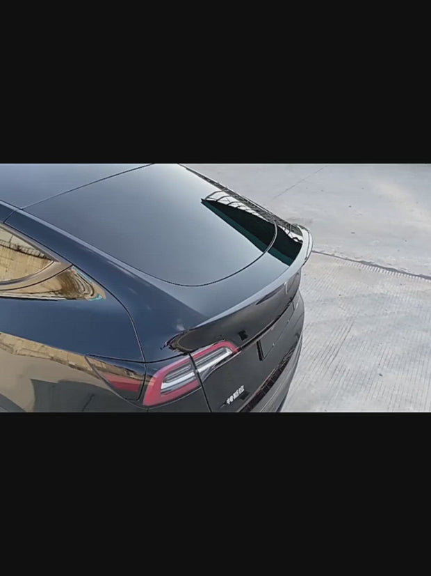 TOPABYTE Tesla Model Y Spoiler Performance Original Rear Spoiler Wing Lip  Tail for 2020-2023 Tesla Model Y Accessories (Glossy Carbon Fiber)