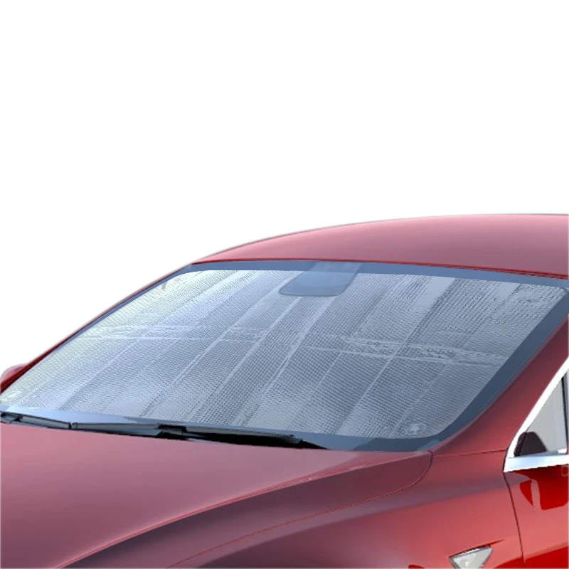 TAPTES Tesla Front Windshield Sunshade for Model 3 2019-2021 Foldable Sucker Windshield Sun Shade