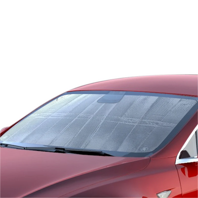 TAPTES Front Windshield Sunshade for Model 3 2019-2021 Foldable Sucker Windshield Sun Shade