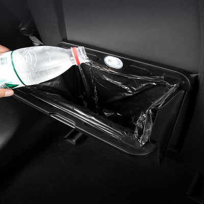 TAPTES Back Seat Garbage Organizer Trash Bin with LED Light for Tesla Model 3 Model Y