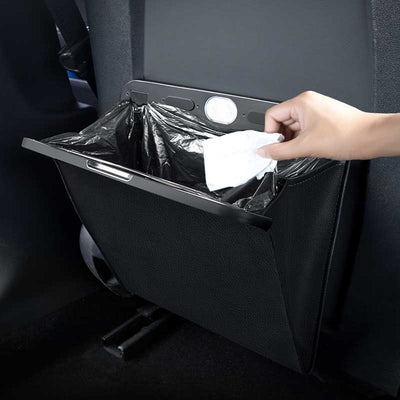 TAPTES Back Seat Garbage Organizer Trash Bin with LED Light for Tesla Model 3 Model Y