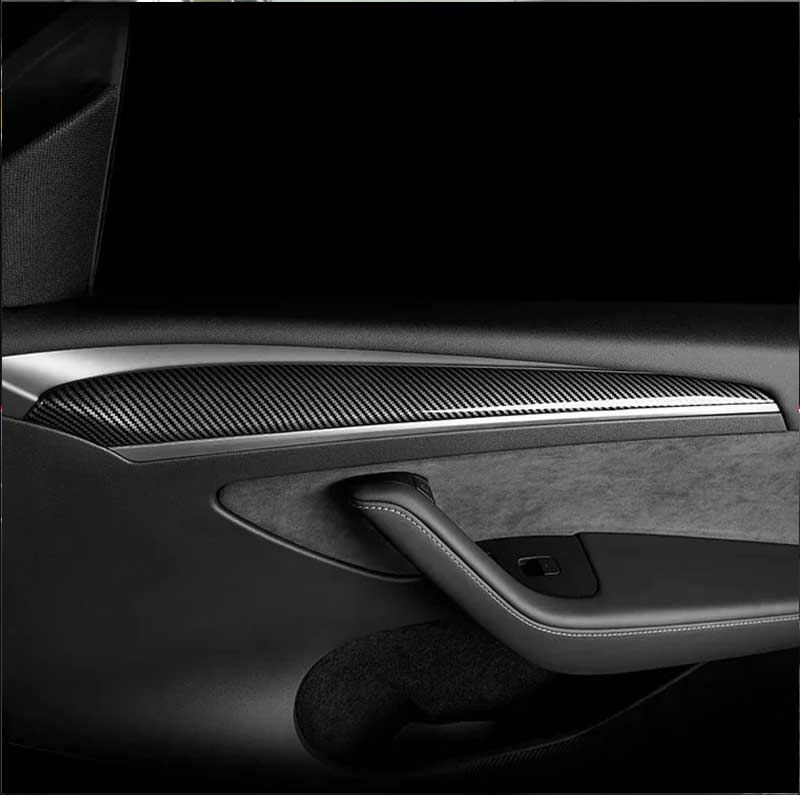 TAPTES Carbon Fiber Style Door Inner Panel Trim for Model Y Model 3 2021-2023 2024