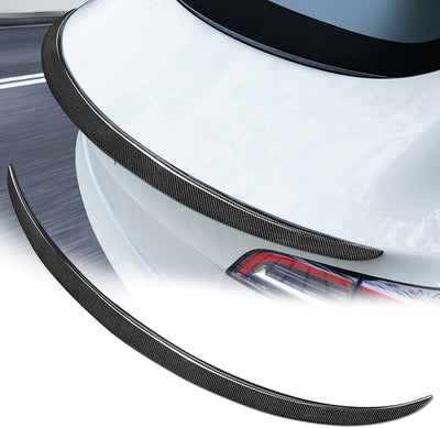 TAPTES 2023 Upgrade Carbon Fiber Spoiler for Tesla Model 3 2017-2023（Glossy Spoiler）