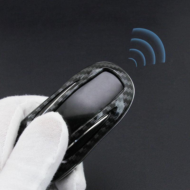 Carbon Fiber Style Alloy Car Key Fob for Tesla Model X