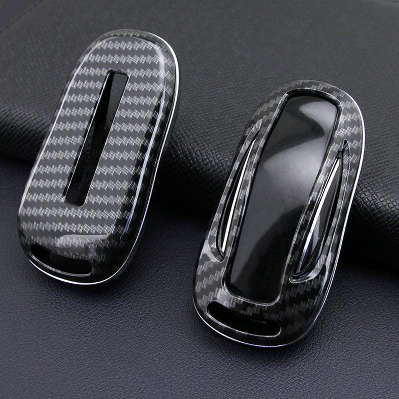 Carbon Fiber Style Alloy Car Key Fob for Tesla Model X