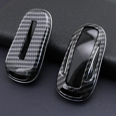 Carbon Fiber Style Alloy Car Key Fob for Tesla Model X