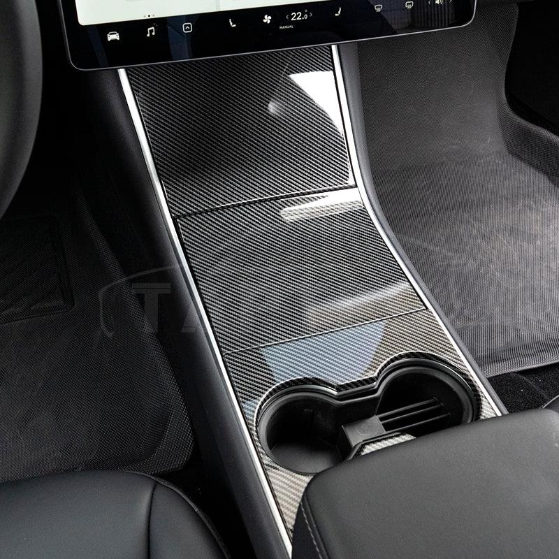 TAPTES Carbon Fiber Center Console Cover for Tesla Model 3 2017-2020 & Model Y 2020