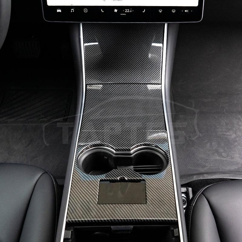 TAPTES Carbon Fiber Center Console Cover for Tesla Model 3 2017-2020 & Model Y 2020