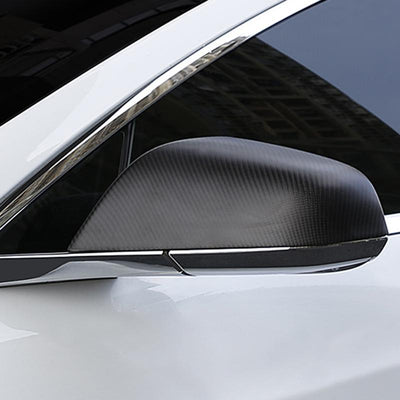 Pack of 2pcs Carbon Fiber Side Mirror Covers Cap for Model S - TAPTES