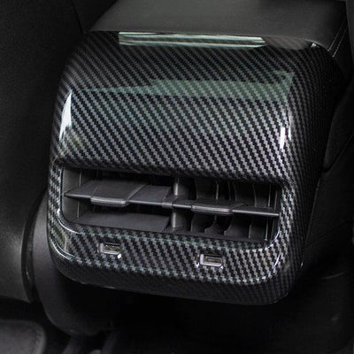 Rear Air Vent Carbon Fiber Style Frame Cover for Tesla Model 3 - TAPTES