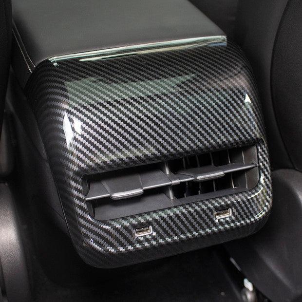 Rear Air Vent Carbon Fiber Style Frame Cover for Tesla Model 3 - TAPTES