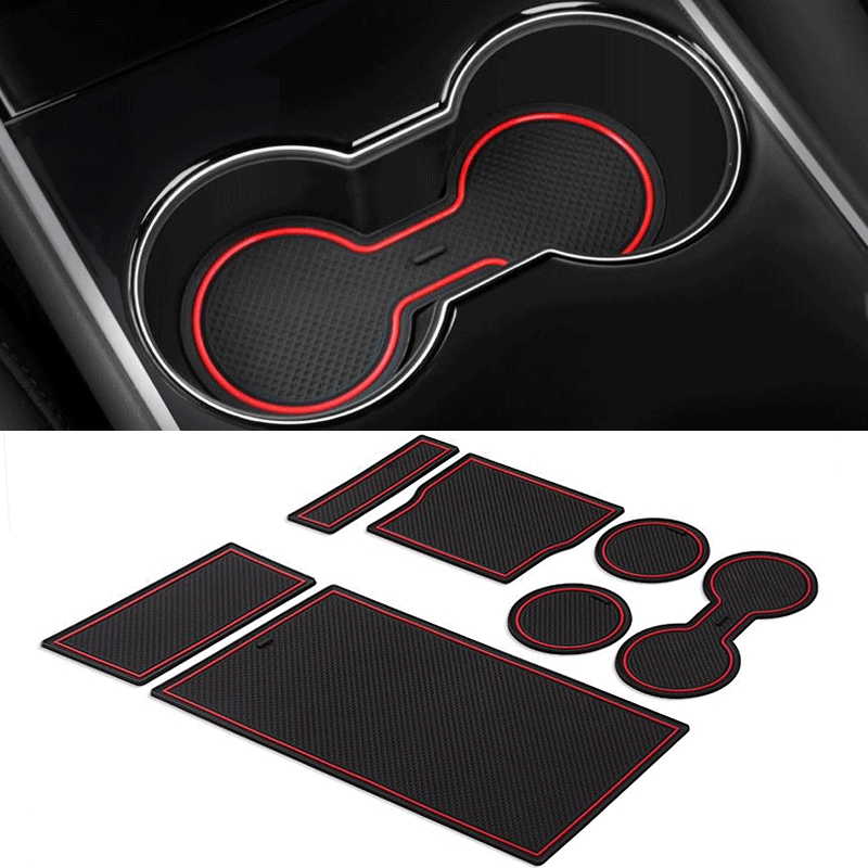 TAPTES Center Console Cup Holder Liners for Tesla Model 3 2017 -2020, set of 7