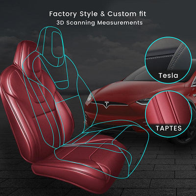 TAPTES® #1 Seat Covers for Tesla Model S, Custom Designed Seat Covers for 2012-2025 Tesla Model S Full Set