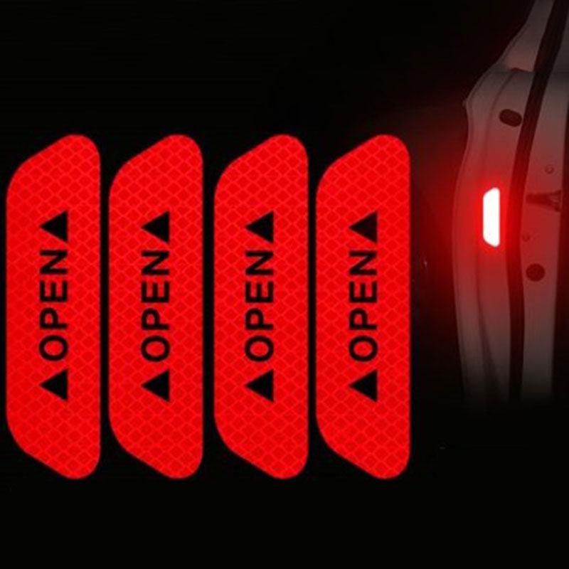 TAPTES® Magnetic Door Warning Stickers for Tesla Model S/3/X/Y, Reflective Stickers, Set of 4