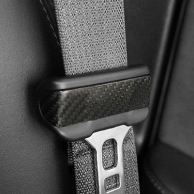 TAPTES® Rear Carben Fiber  Cover Driving Seat Belt Decorative Patch for Tesla Model 3 Model Y, Set of 2