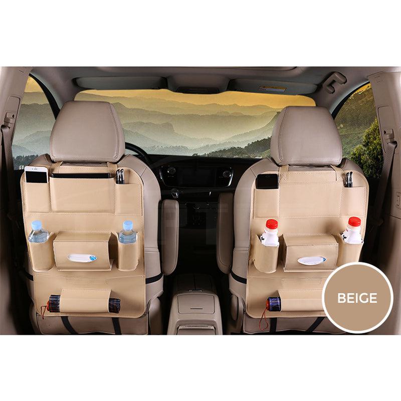 Cheap Car Seat Back Storage Bag Headrest Mount Faux Leather Quick Release  Buckle Tissue Holder Multipurpose Auto Backseat Organizer Car Interior  Accessories