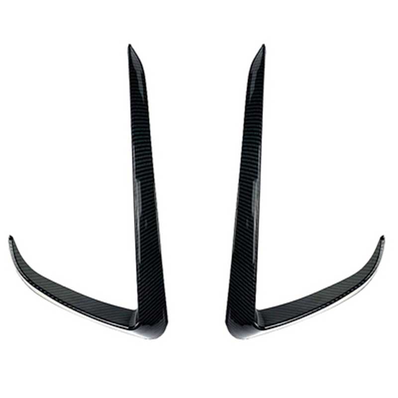 Premium EV&Tesla Accessories TAA717 Tesla Model Y Fog Light Trim Cover ABS Front Fog Lamp Frame Protection Cover, Model Y 2020+ / Glossy Carbon Fiber Texture