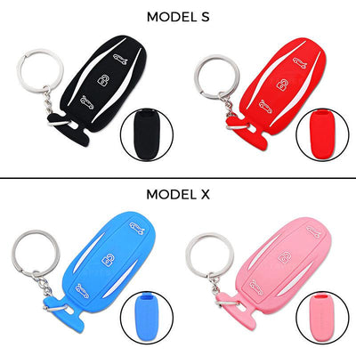 Silicone Key Fob Cover Key Chain for Tesla Model X - TAPTES