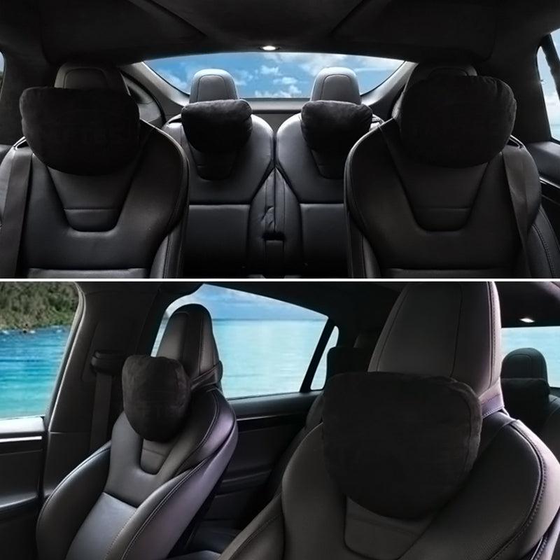 Car Seat Safety Headrest Pad Auto Logo Neck Pillow For Tesla Model