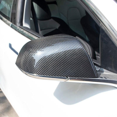 TAPTES Carbon Fiber Side Mirror Covers for Tesla Model 3 2017-2025