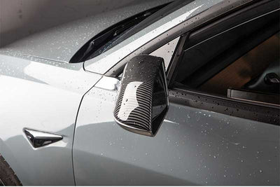 TAPTES Carbon Fiber Side Mirror Covers for Tesla Model 3 2017-2025