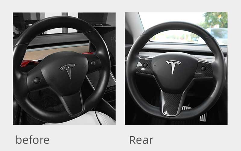 TAPTES Steering Wheel Accent Decals for Tesla Model 3