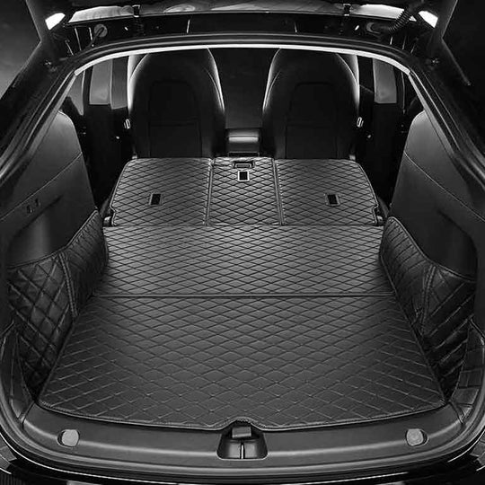 Tesla Model Y 5-Seater 2026 Juniper Launch Edition Waterproof Trunk Liner – Bright White Full Coverage Cargo Mat+Backseat Protector+High Side Panels+Door Sill Protector(White