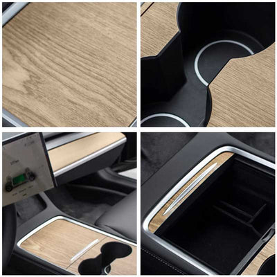 TAPTES 2021-2023 Model Y & Model 3 Vinyl Wood Center Console Protection Cover