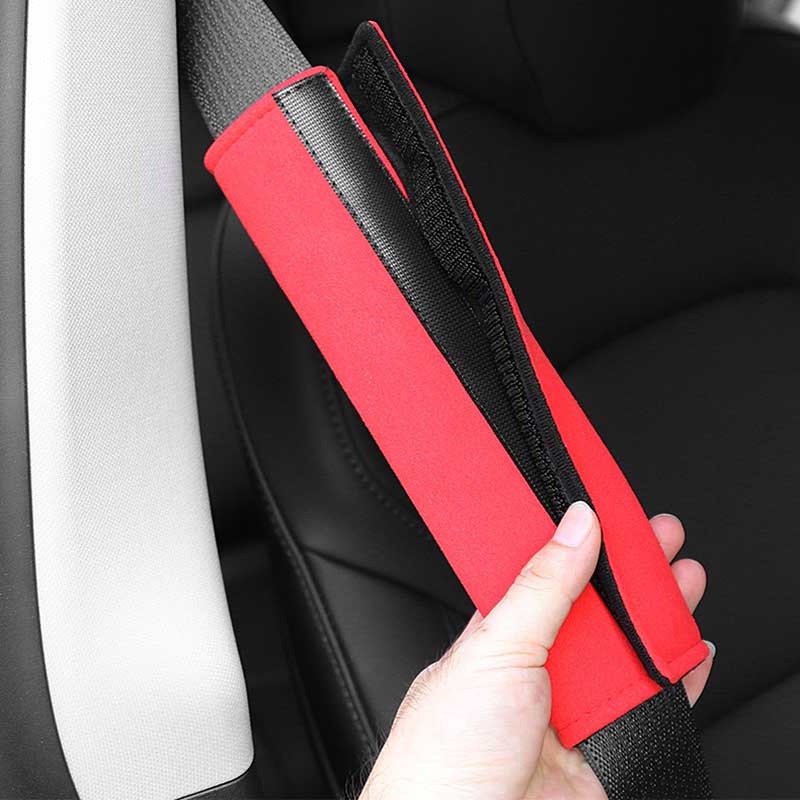LANFAT for Tesla Seat Belt Pad Cover,Leather Seat Belt Shoulder Pad,  Shoulder Protection for Tesla Model 3 Model XS Model Y 2016-2023 2024  Interior