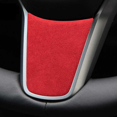 TAPTES® Alcantara Steering Wheel Decal Sticker for Tesla Model Y Model 3
