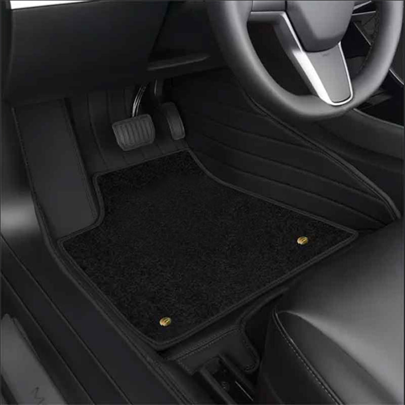 TAPTES Premium Leather Floor Mats Fully Covered by Double-Layer Floor Liner  for Model Y 2020-2023