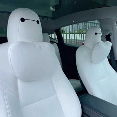 TAPTES® Baymax Headrest Stickers for Tesla Model S / 3 / X / Y, Set of 4, Decoration Sticker