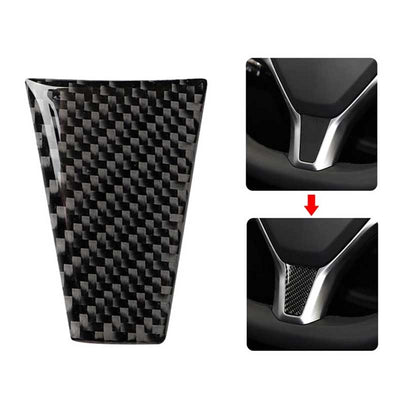 TAPTES Carbon Fiber Steering Wheel Decoration Sticker for Model S