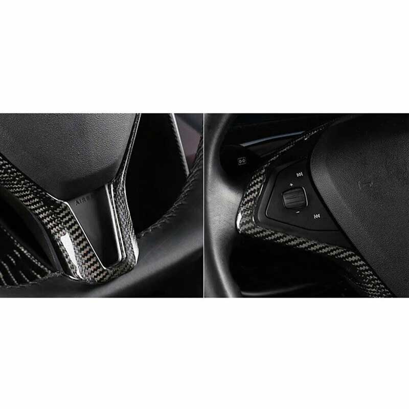 Glossy Carbon Fiber Steering Wheel Cover Trim for Model S 2019-2022 2023 2024 2025