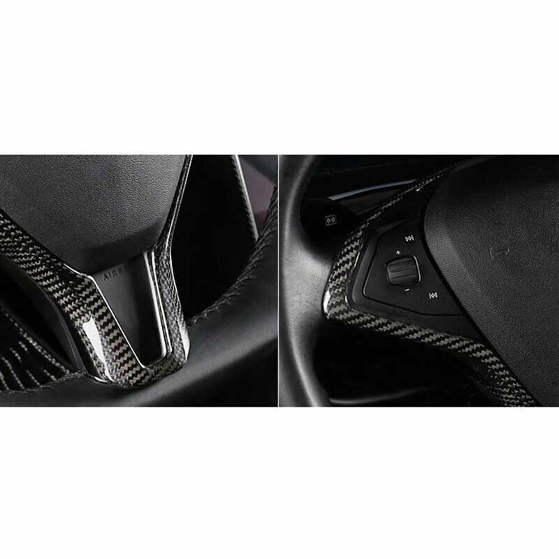 Glossy Carbon Fiber Steering Wheel Cover Trim for Model S 2019-2022