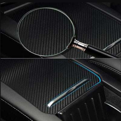 TAPTES Center Console  Cover / Cupholders Decoration Carbon Fiber Stickers for Model X