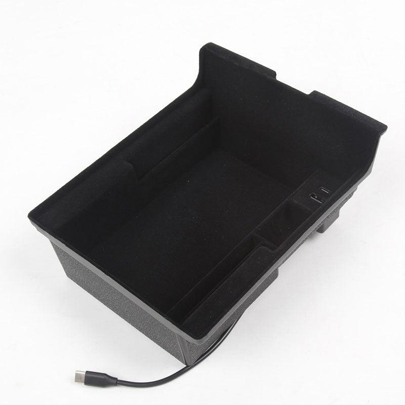 TAPTES Refresh Center Console Storage Box with USB Port for 2021 Model Y Model 3