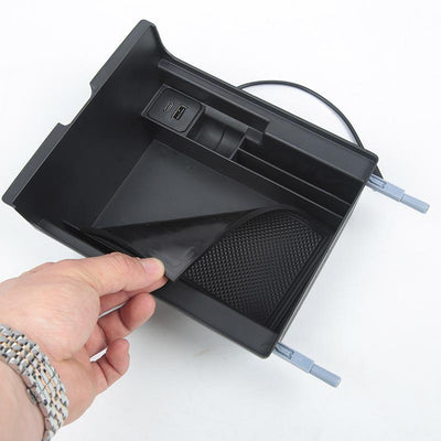 TAPTES Refresh Center Console Storage Box with USB Port for 2021 Model Y Model 3