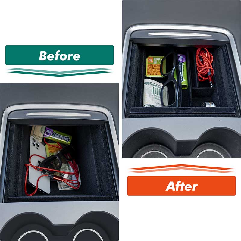TAPTES Center Console Storage Tray Organizer for Model Y Model 3