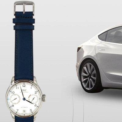 TAPTES® Cowhide Material Smart Watch Strap Key for Tesla Model 3 Model Y