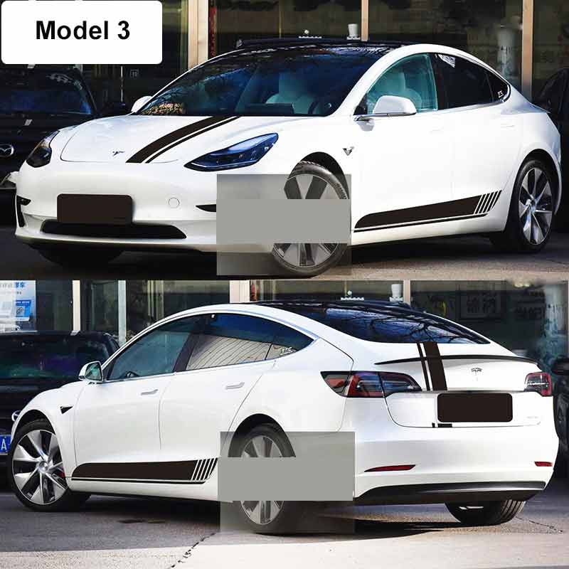 Tesla 3 Electric EV Sedan Vinyl Decal / Sticker