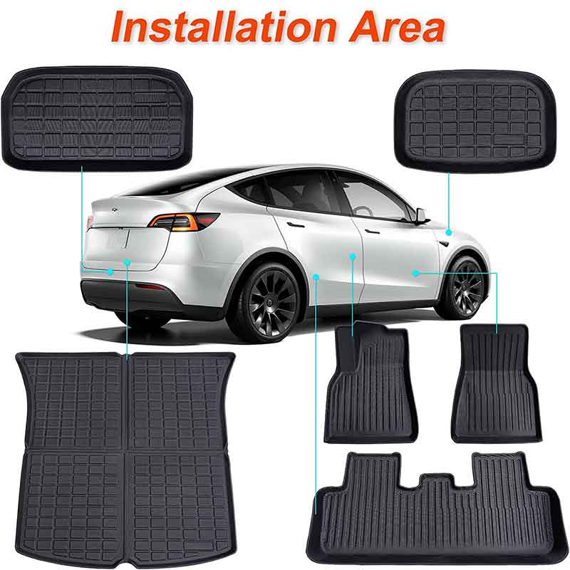  TAPTES for Tesla Model Y Trunk Mats 2024 2023 2022 2021 2021  2020, for Model Y Cargo Mat Liner,All Weather Waterproof,for Model Y  Accessories 2024 2023 2022 2021 2020 3PCS : Automotive