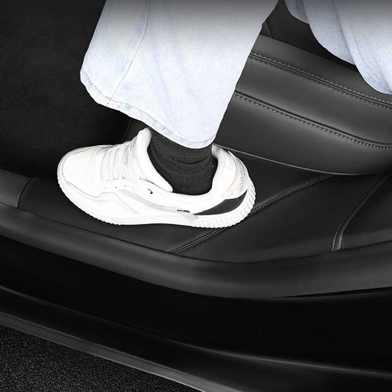 TAPTES Leather Rear Door Sill Protector for Tesla Model Y, Anti-slip Pad,  Scratch-resistant Mat 