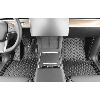 TAPTES Leather and Carpet Floor Mats for Tesla Model Y 5 Seaters