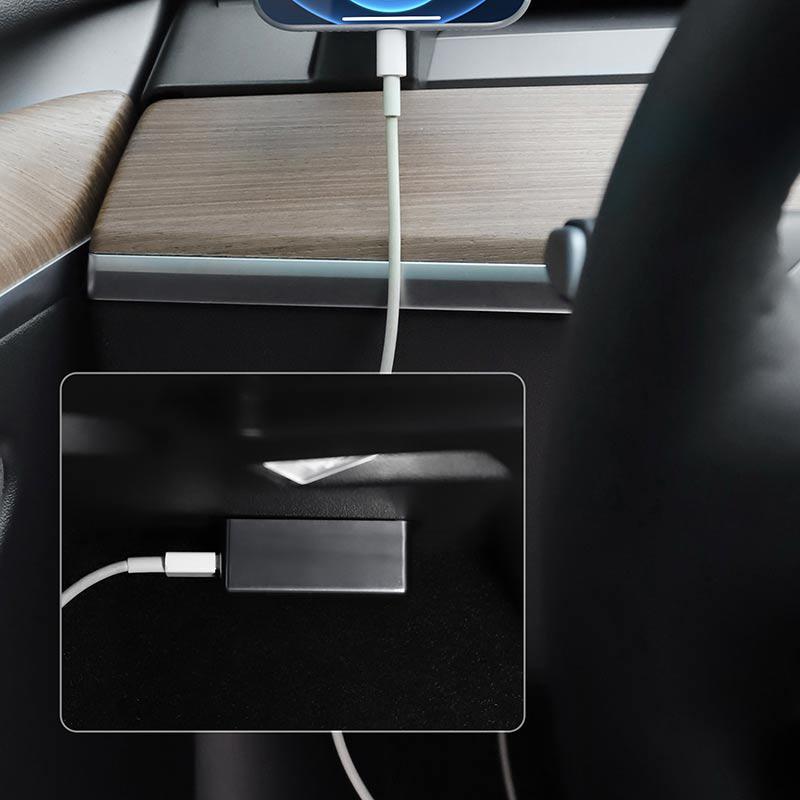 TAPTES OBD Port Charger Converter for Tesla Model 3 /X / Y, 3.5A Fast Charging Converter with Two Port