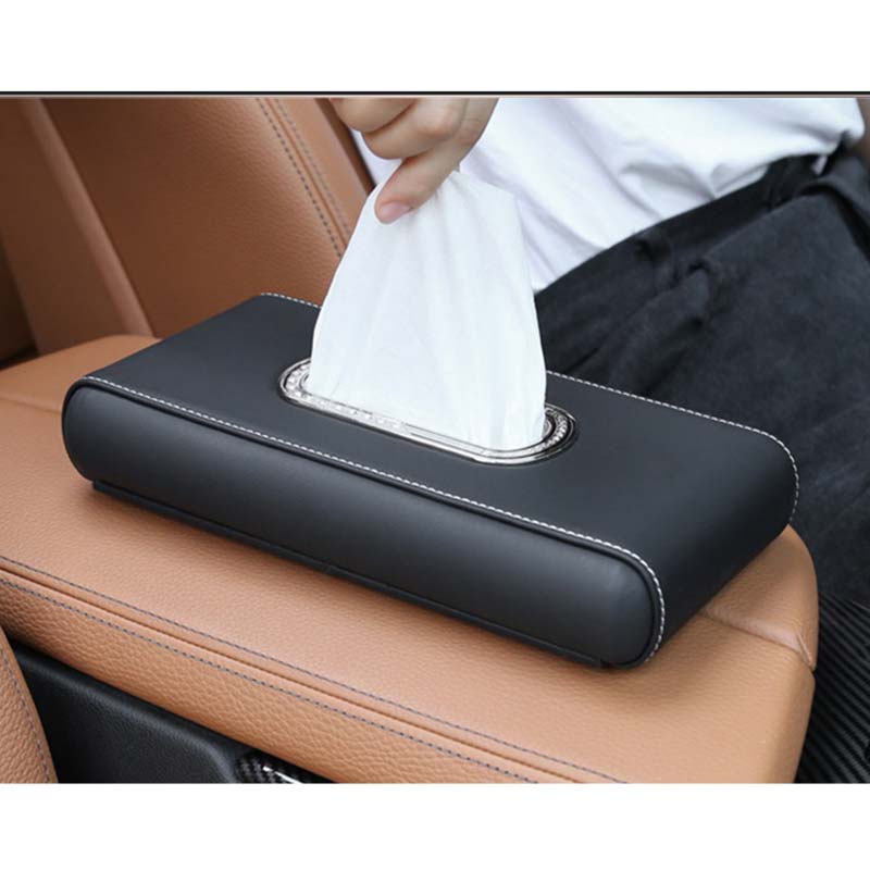 Kleenex For Car Cup Holder Leather Tissue Box Holder - Car