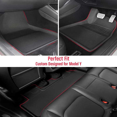TAPTES All Weather Floor Mats for RHD Tesla Model Y , Floor Liners for RHD Tesla Model Y 2021-2024