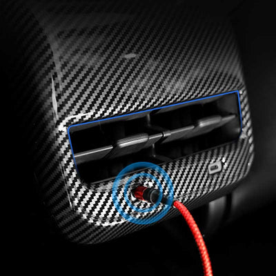 TAPTES Rear Air Vent Carbon Fiber Style Frame Cover for Tesla Model 3