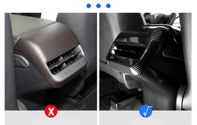 TAPTES Rear Air Vent Carbon Fiber Style Frame Cover for Tesla Model 3